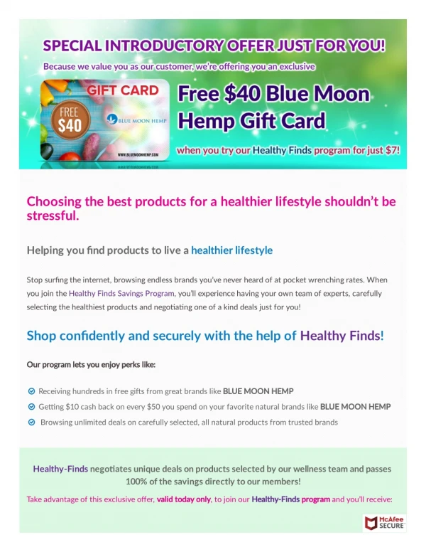 Free $40 Blue Moon Hemp Gift Card