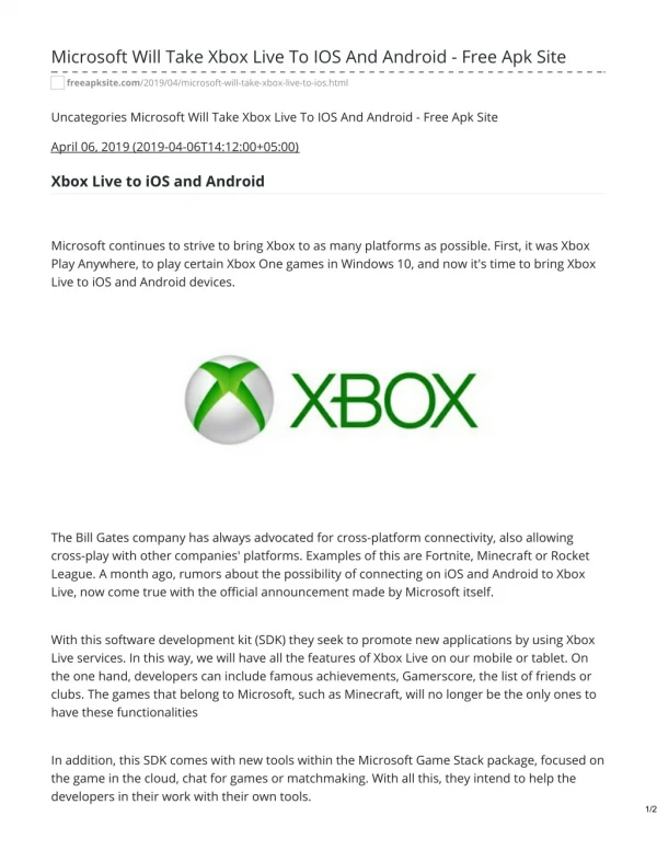 Microsoft Will Take Xbox Live To IOS And Android - Free Apk Site