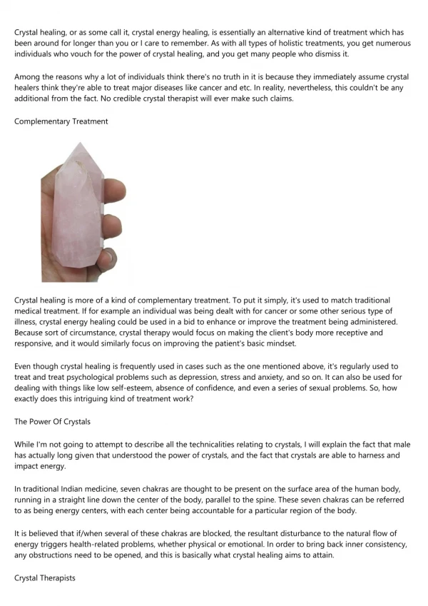 Amazing Insight Into Crystal Healing - Option Natural Treatment