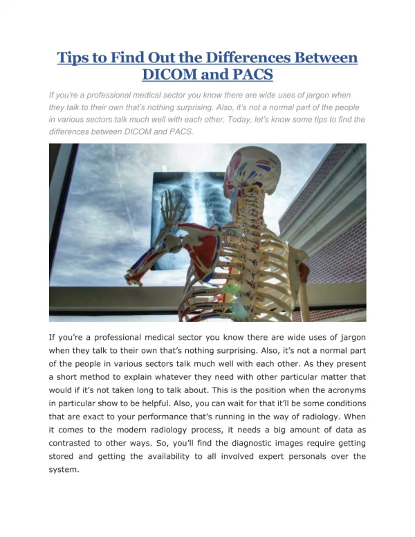 dicom and pacs