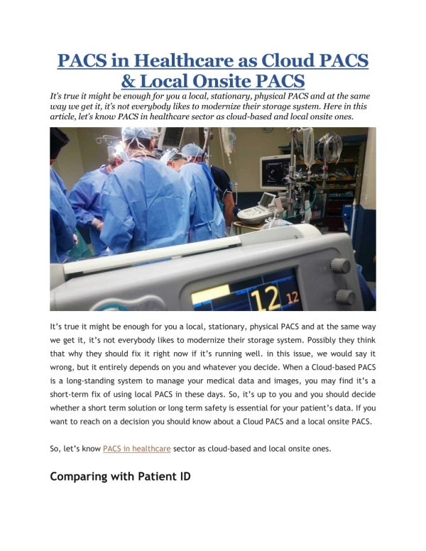 pacs in healthcare