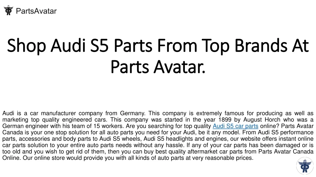 shop audi s5 parts from top brands at parts avatar