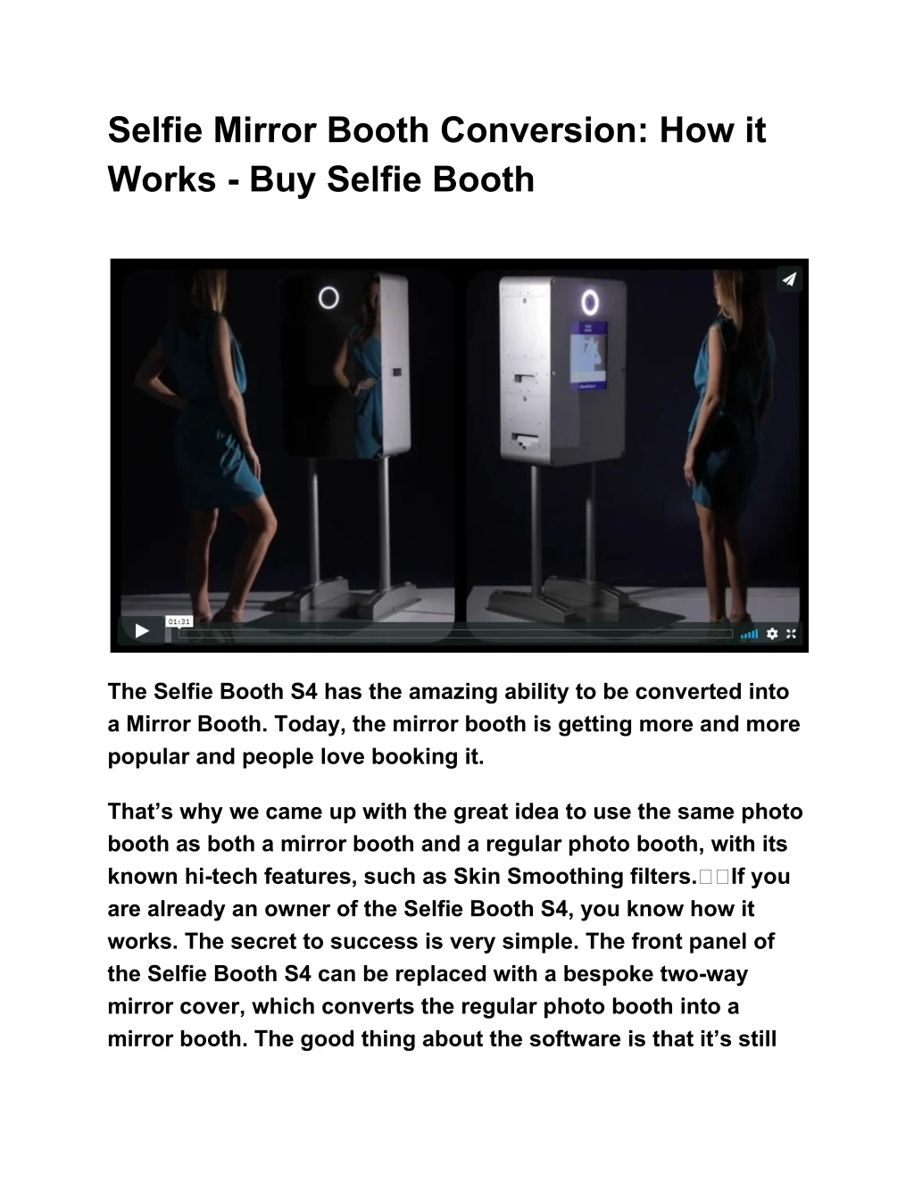 selfie mirror booth conversion how it works