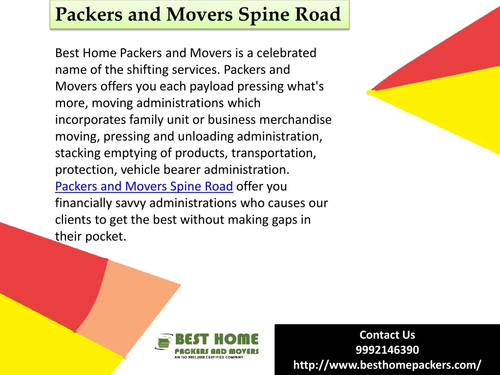 packers and movers spine road