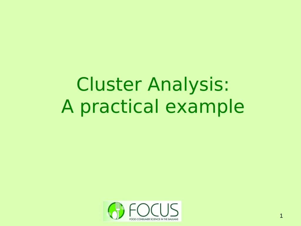 cluster analysis a practical example