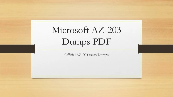 Microsoft AZ-203 Dumps PDF~100% Valid And Up To Date