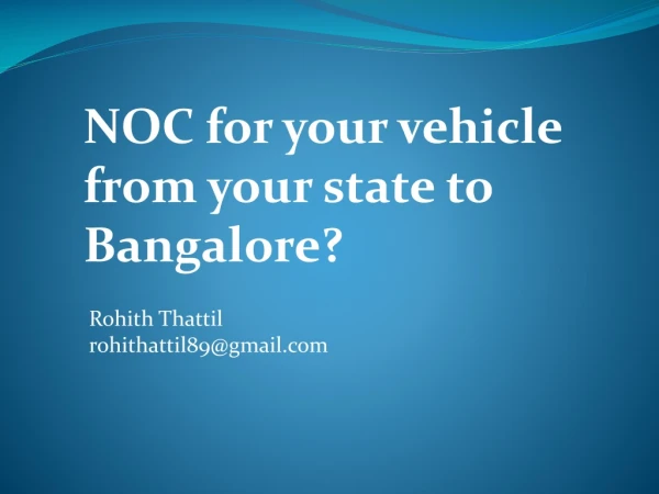 NOC for Vehicle Transfer Online