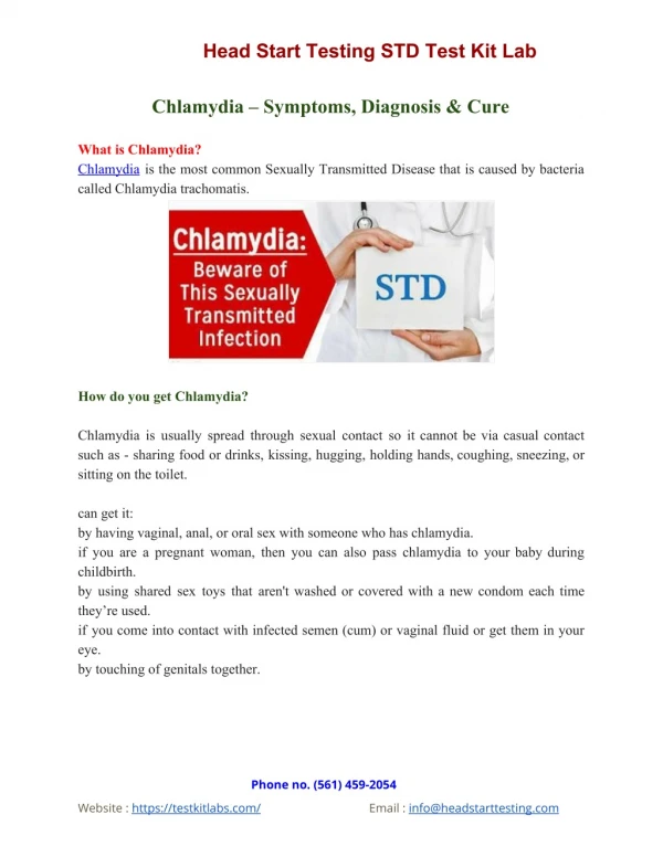 Chlamydia – Symptoms, Diagnosis & Cure