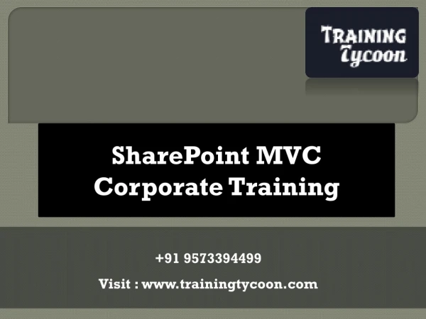SharePoint MVC Corporate Training | SharePoint MVC Classroom Training