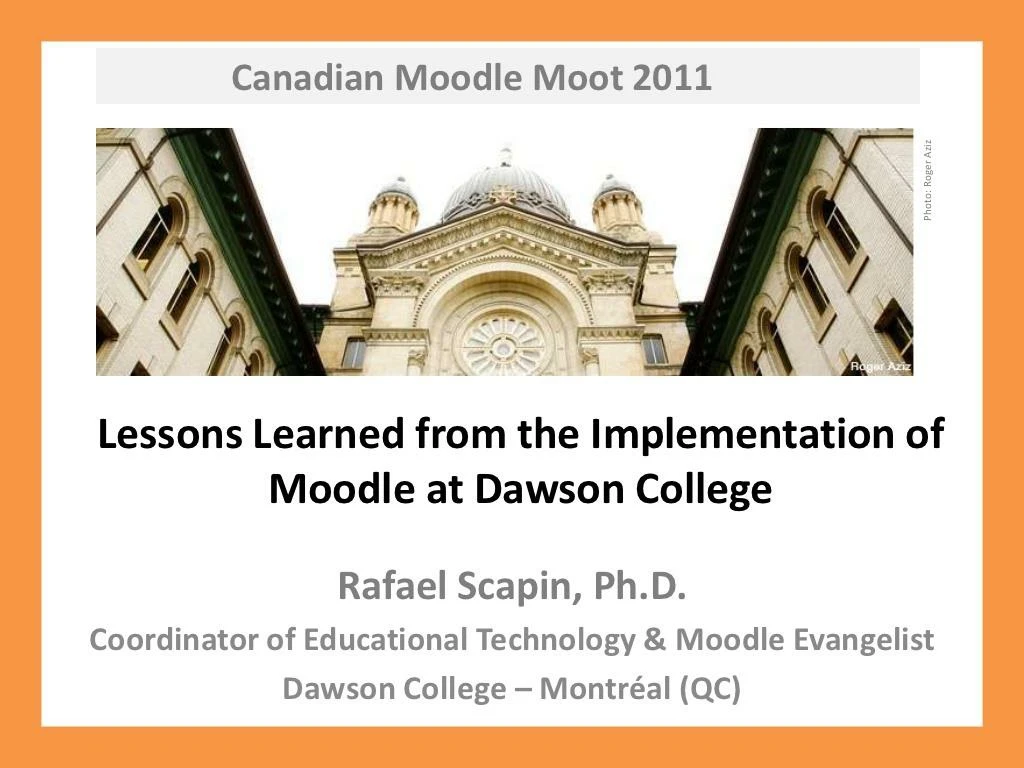 lessons learned from the implementation of moodle at dawson college