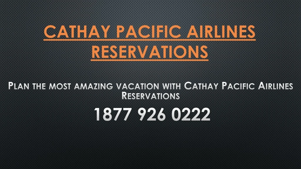 cathay pacific airlines reservations