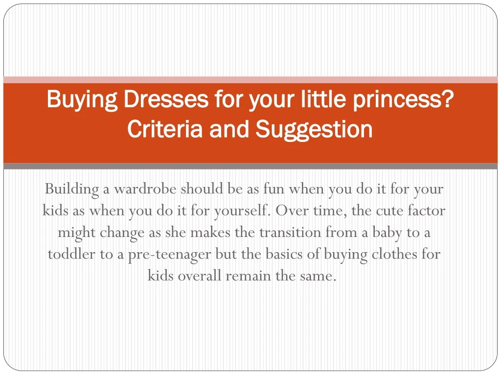 buying dresses for your little princess criteria and suggestion