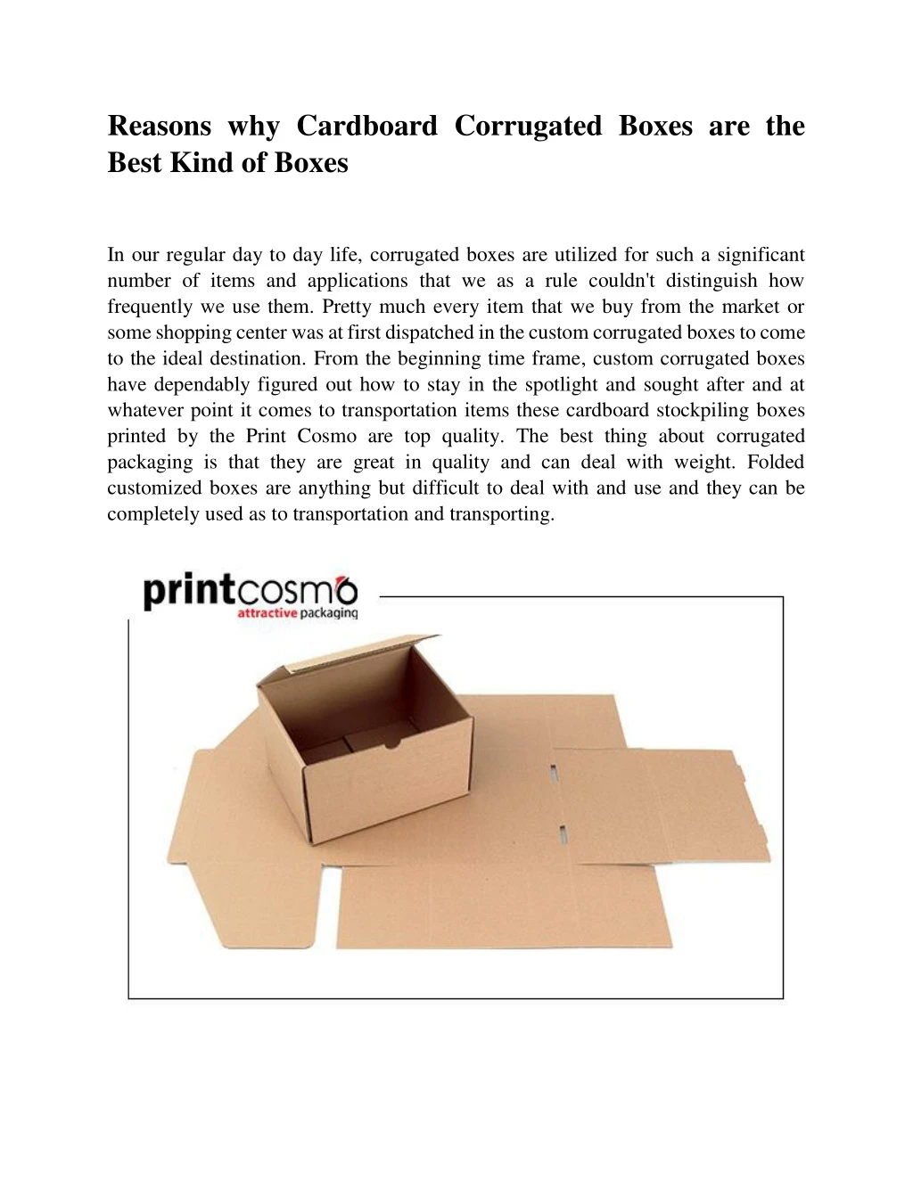 reasons why cardboard corrugated boxes