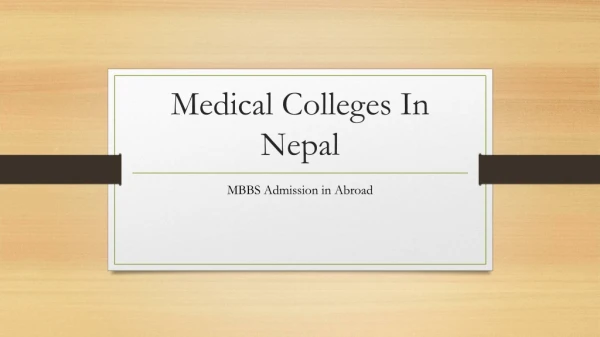 Best Medical Colleges in Nepal For MBBS