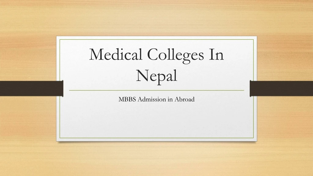 medical colleges in nepal