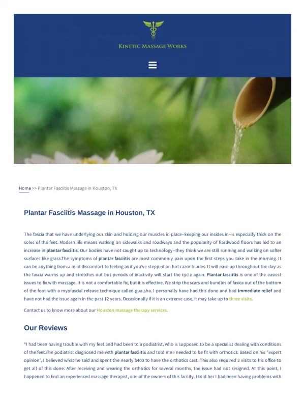 Plantar Fasciitis Massage in Houston, TX