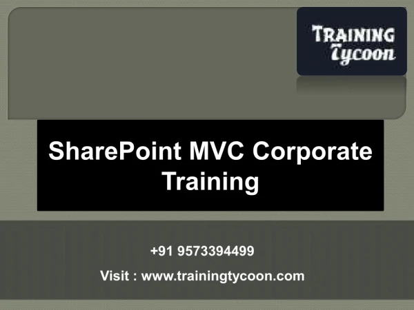 SharePoint MVC Corporate Training | SharePoint MVC Classroom Training