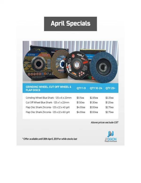 April Special Offer from JT Dixon, Grab It !!!