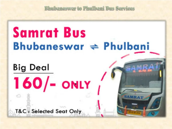 Bhubaneswar to Phulbani Bus Services