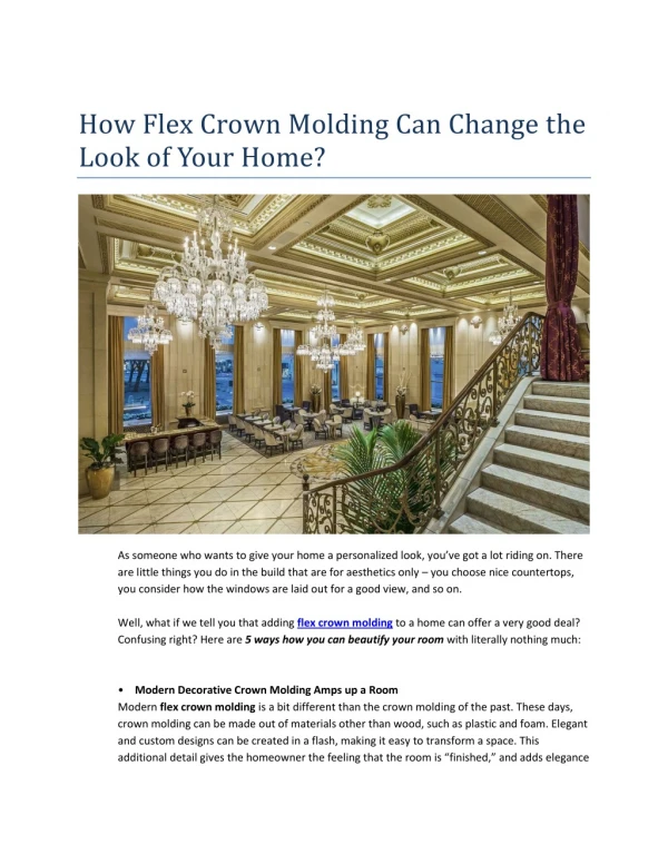 How Flex Crown Molding Can Change the Look of Your Home?