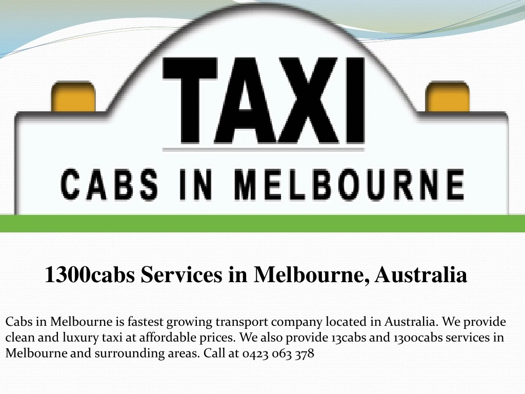 1300cabs services in melbourne australia