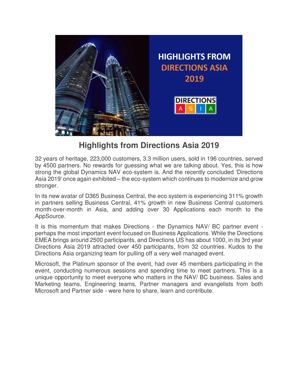 highlights from directions asia 2019