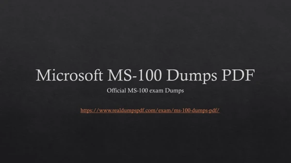 Microsoft MS-100 Dumps PDF | Impressive results in short time