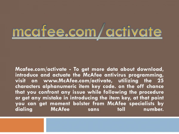 mcafee com activate