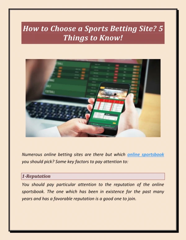 How to Choose a Sports Betting Site? 5 Things to Know!