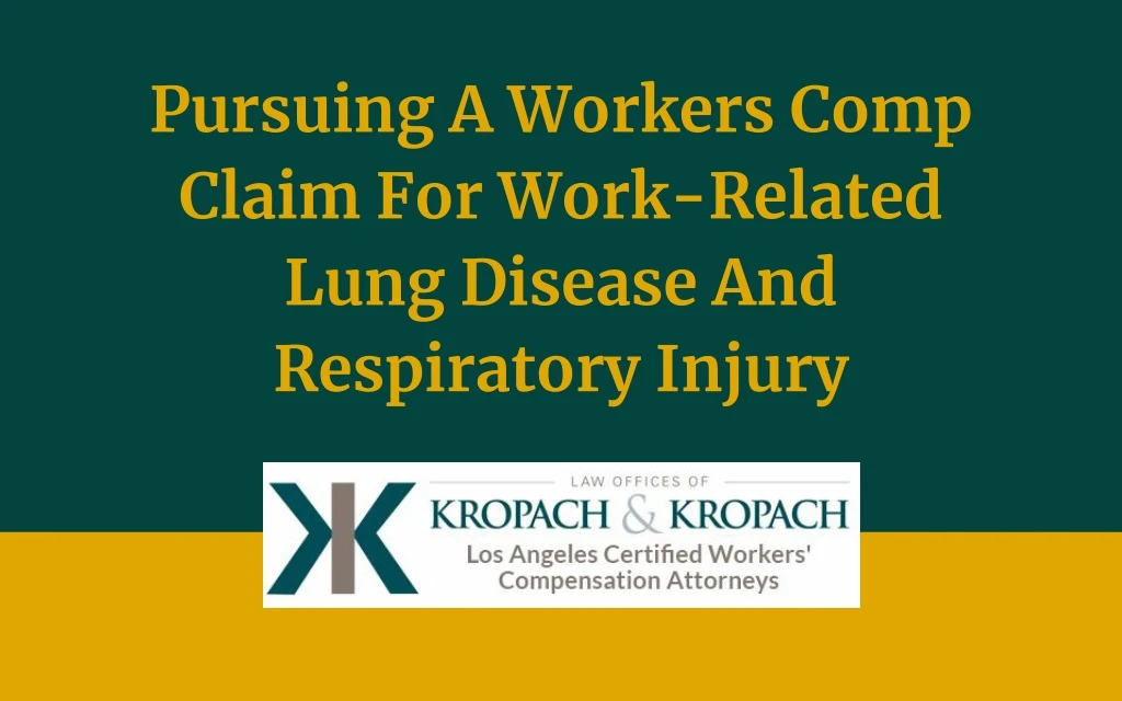 pursuing a workers comp claim for work related