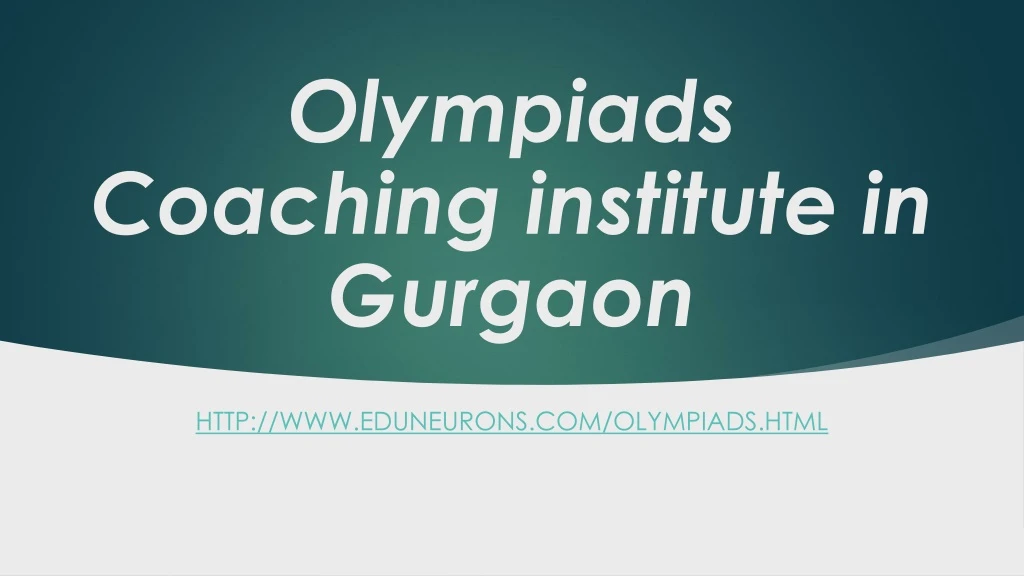 olympiads coaching institute in gurgaon