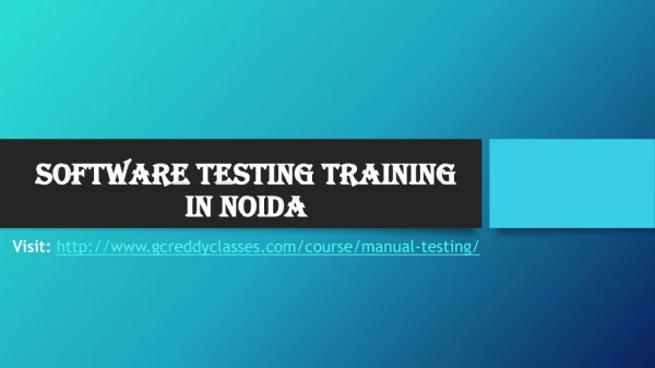 Software testing training in Noida