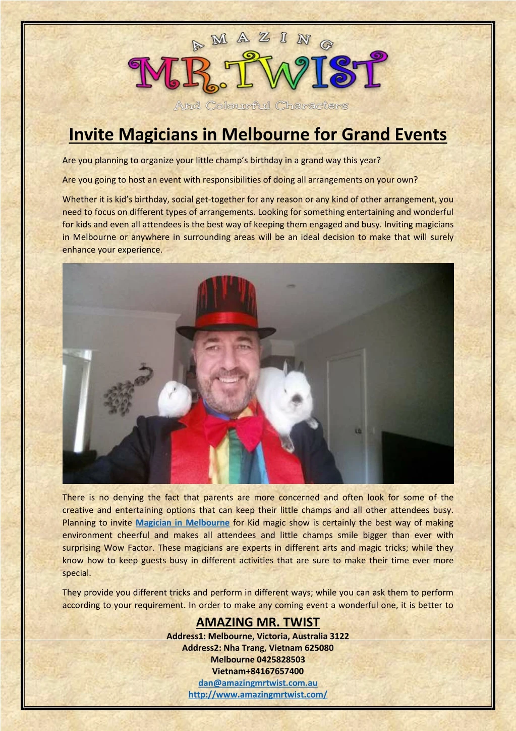 invite magicians in melbourne for grand events