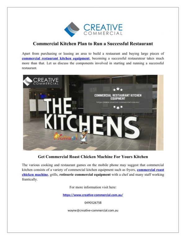Commercial Kitchen Plan to Run a Successful Restaurant