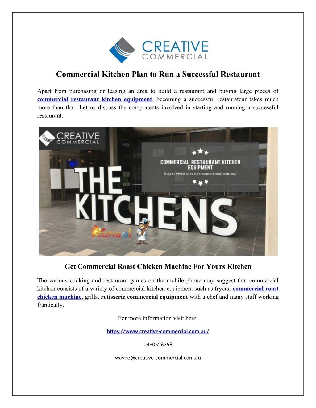 commercial kitchen plan to run a successful