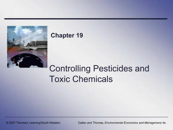 Controlling Pesticides and Toxic Chemicals