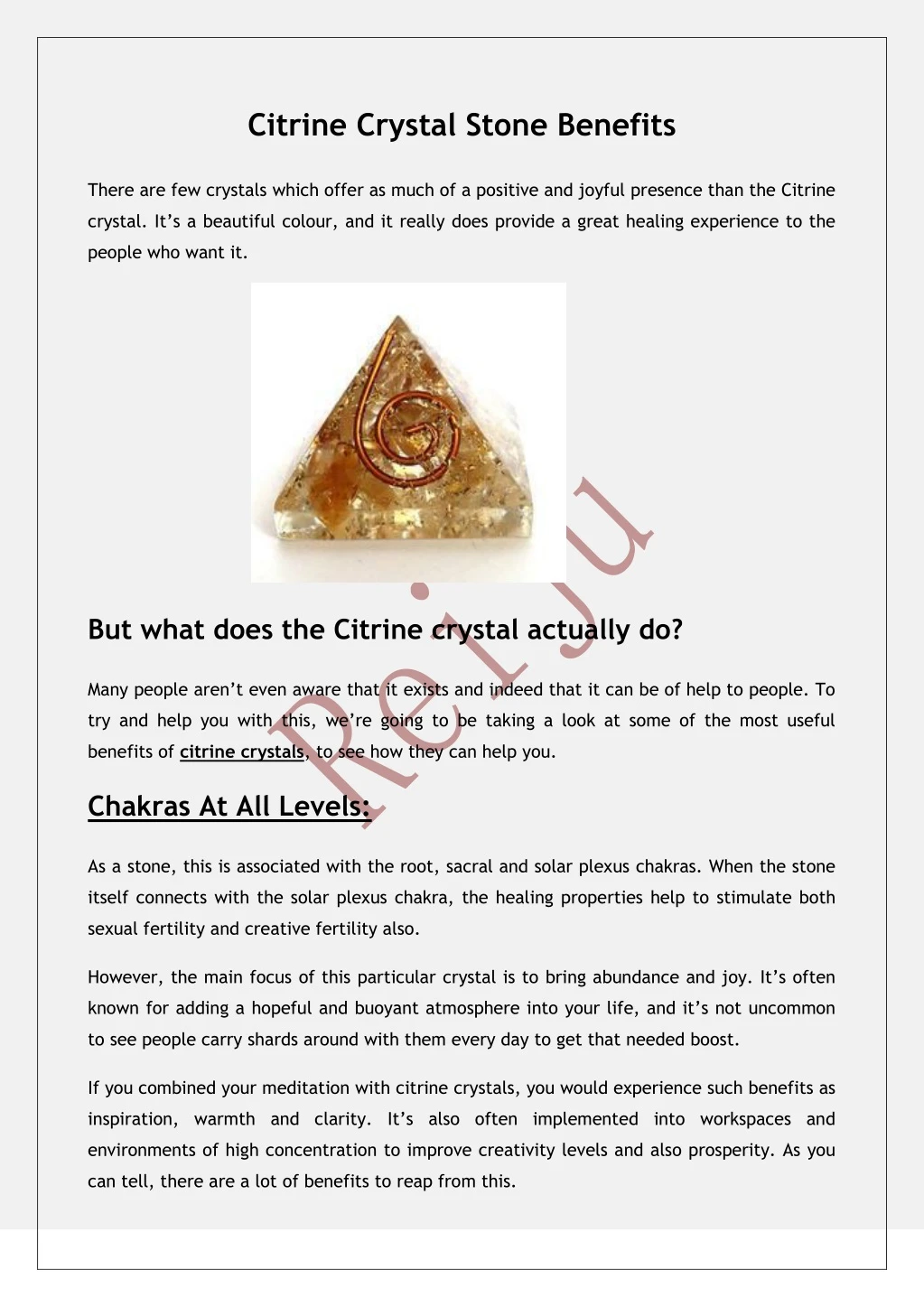 citrine crystal stone benefits