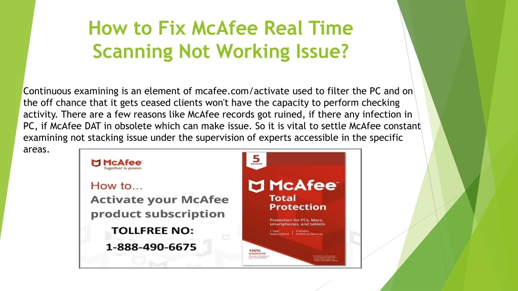 how to fix mcafee real time scanning not working issue