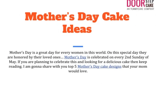 Mothers Day Cake Ideas