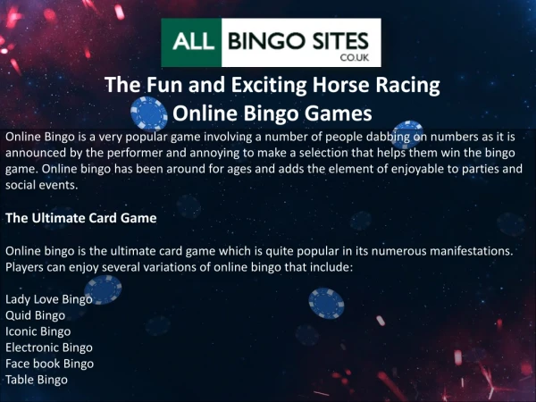 The Fun and Exciting Horse Racing Online Bingo Games