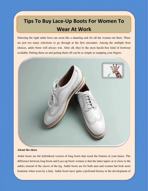 Tips To Buy Lace-Up Boots For Women To Wear At Work