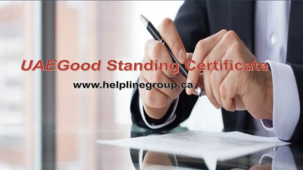 UAE Good Standing Certificate (PCC)