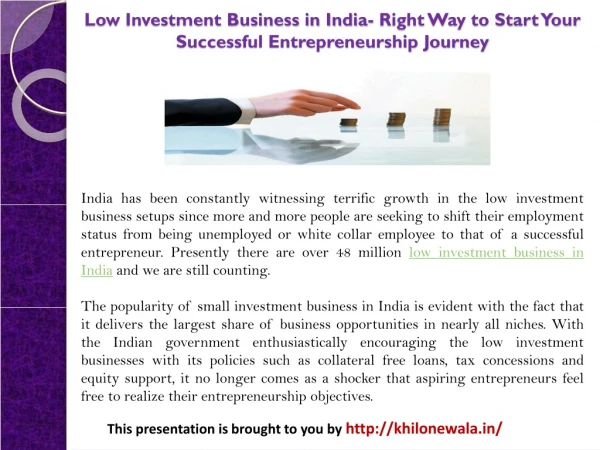 Low Investment Business in India- Right Way to Start Your Successful Entrepreneurship Journey