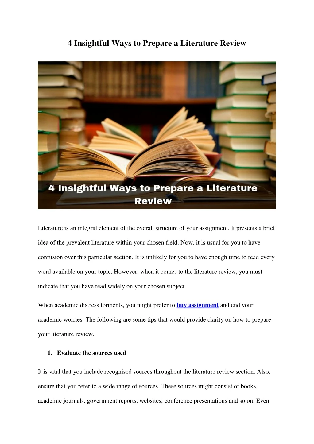 4 insightful ways to prepare a literature review