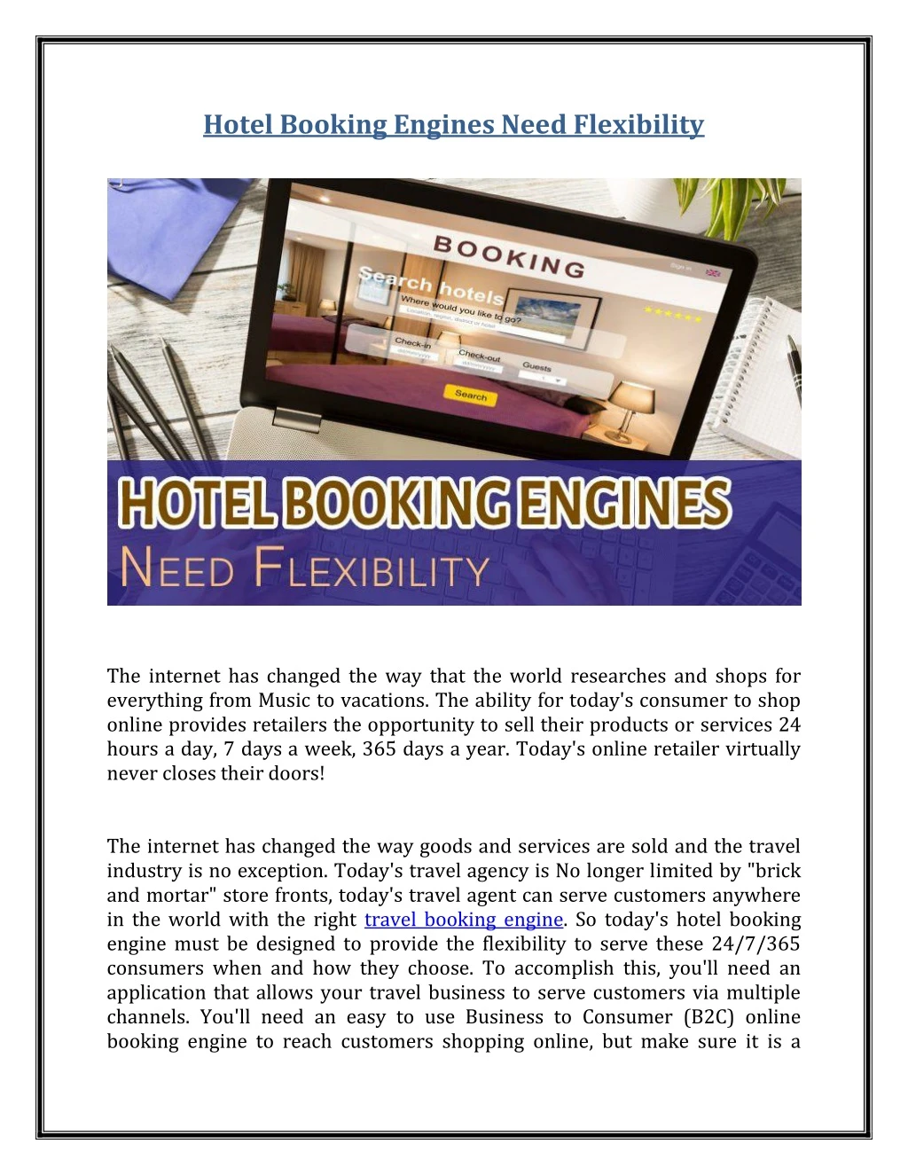 hotel booking engines need flexibility