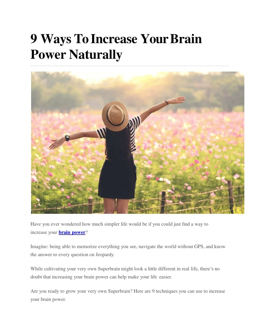 9 ways to increase your brain power naturally