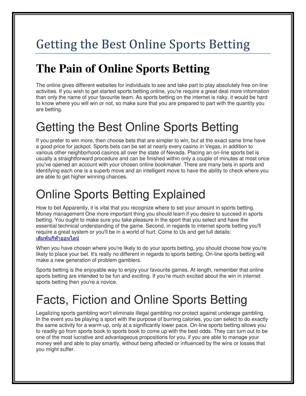 getting the best online sports betting
