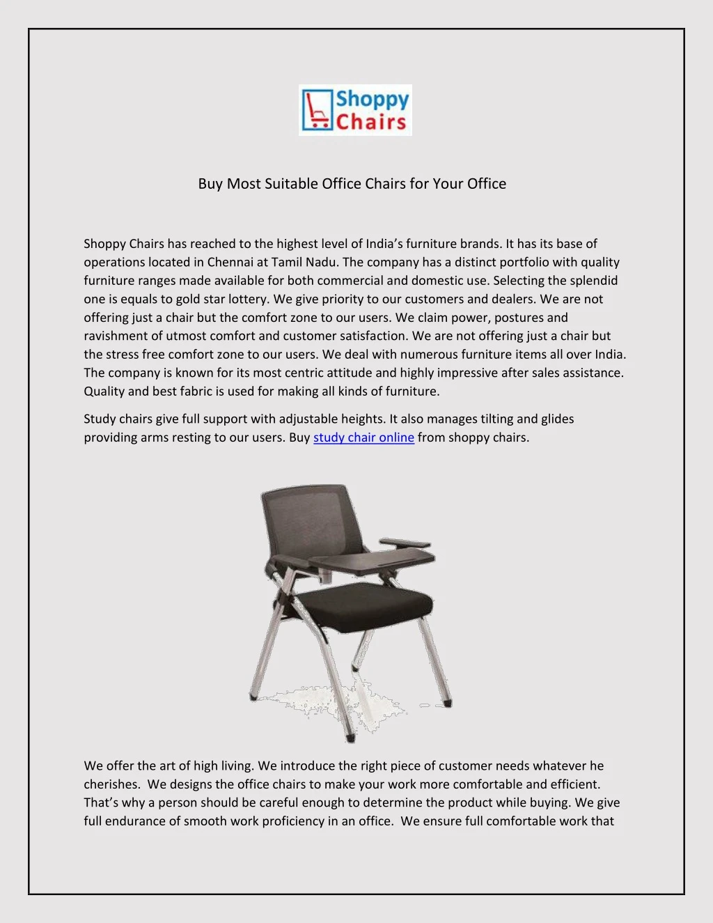 buy most suitable office chairs for your office