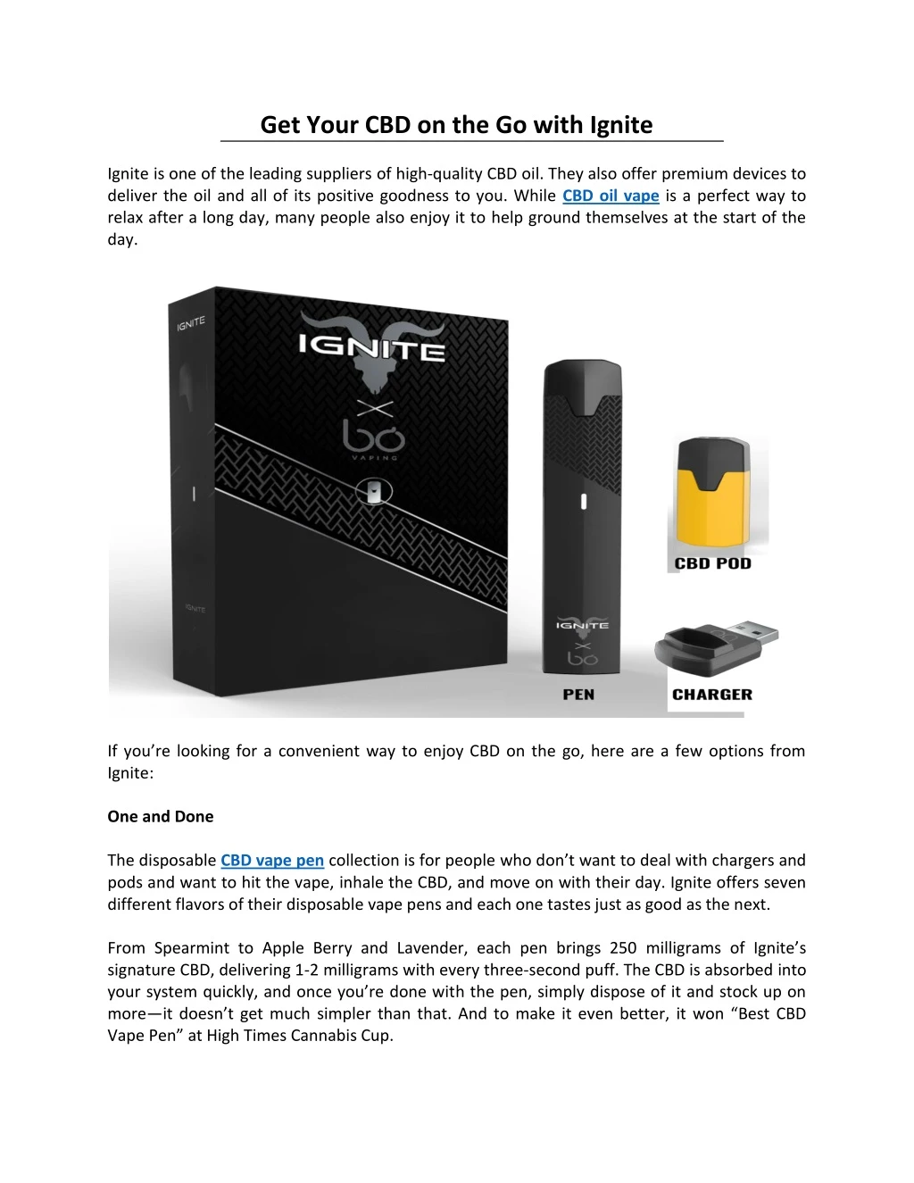 get your cbd on the go with ignite
