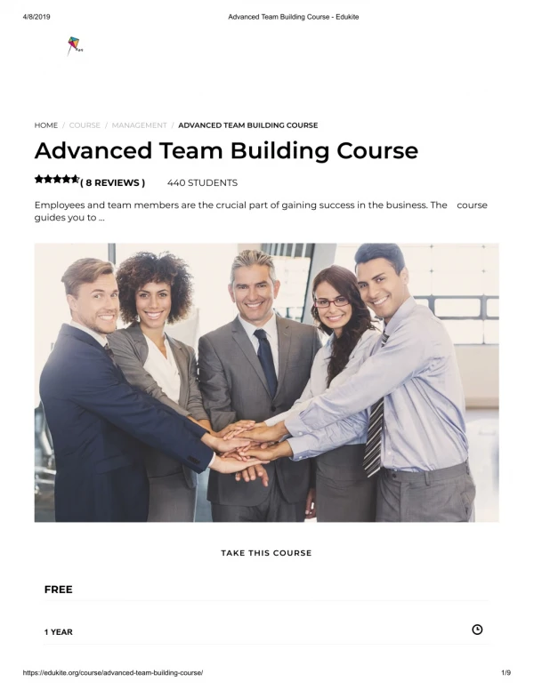 Advanced Team Building Course - Edukite